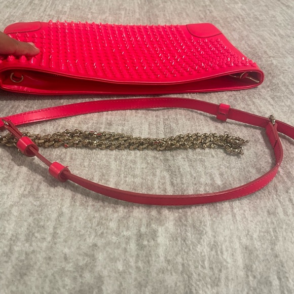 Christian Louboutin Loubiposh Studded Pink Clutch or Shoulder Bag - Picture 13 of 14